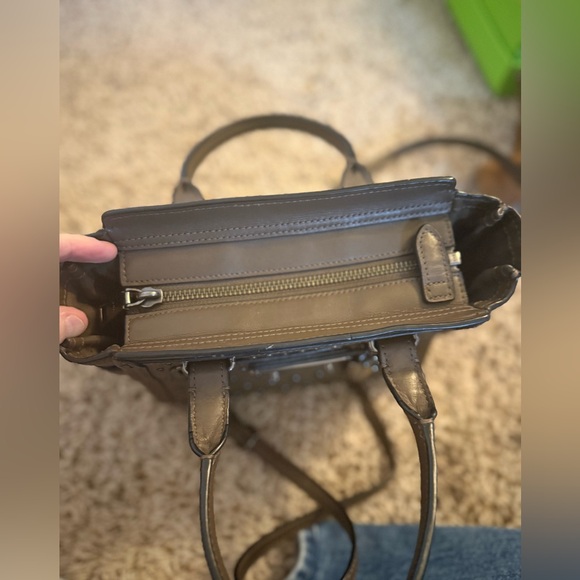 Coach Studded Leather Mini Tote Crossbody- Dark Olive Green - Picture 7 of 14